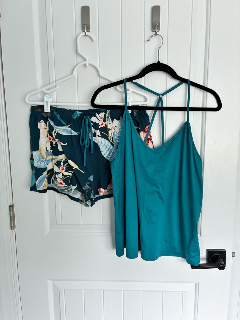 Teal Floral Two-Piece Lounge Set
